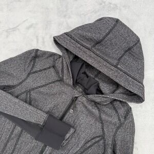 Lululemon Herringbone Full Zip Hoodie Jacket Charcoal Black Women's‎ Size 6